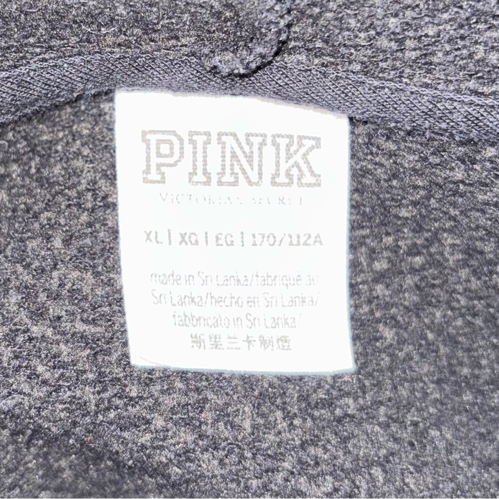 Victoria’s Secret PINK Black Hoodie Pullover Oversized Logo Cozy Sweatshirt - Picture 6 of 10